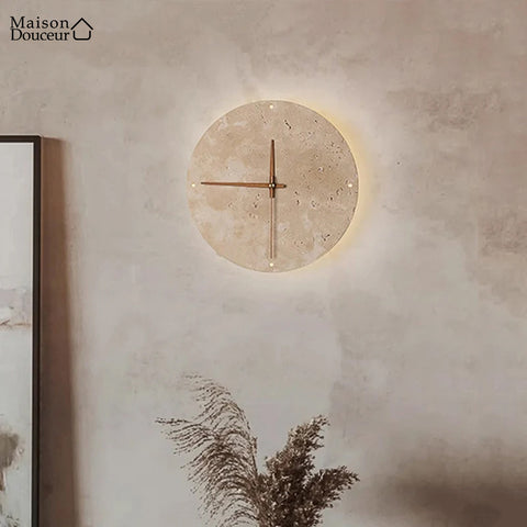 Illuminated Marble Wall Clock 