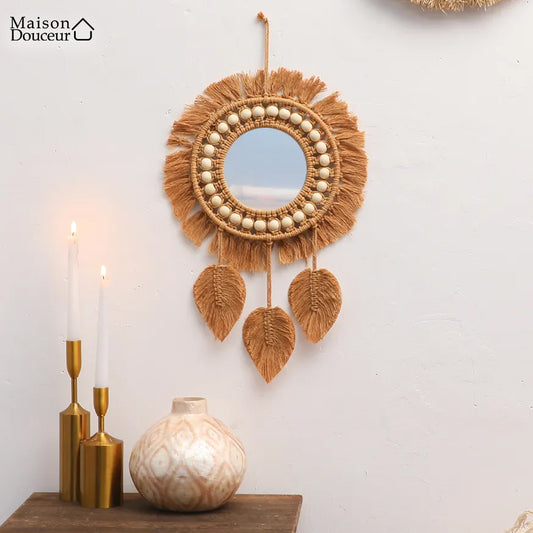 Macrame wall mirror