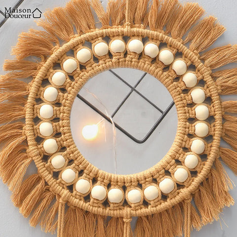 Macrame wall mirror