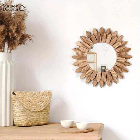 Wooden wall mirror