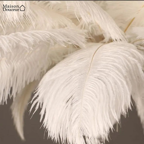 White feather chandelier