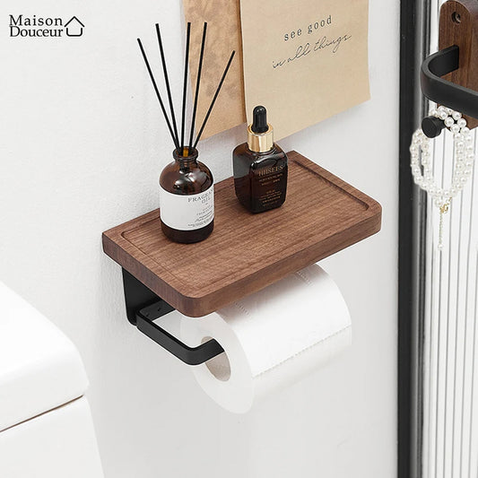 Aliya wooden toilet roll holder 