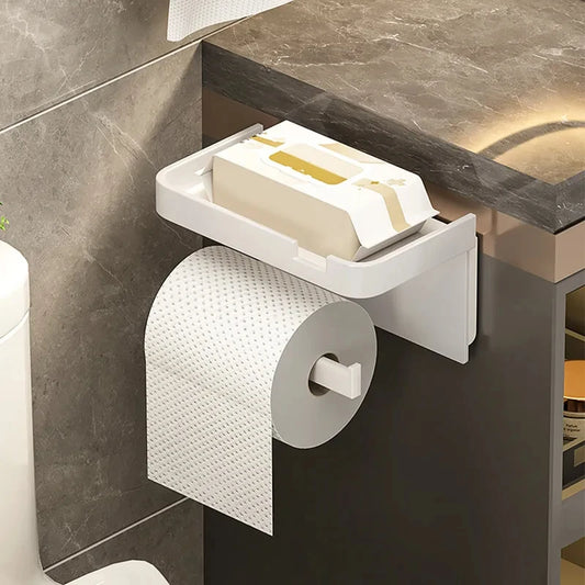 Wall-mounted toilet roll holder