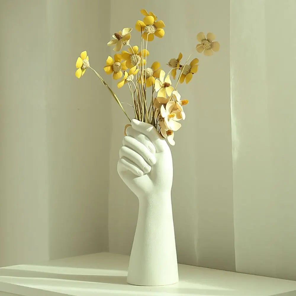Resin vase in the shape of a hand