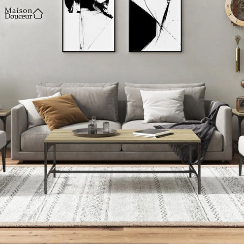 Rectangular oak coffee table