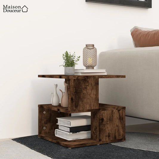Square side table in smoked oak 