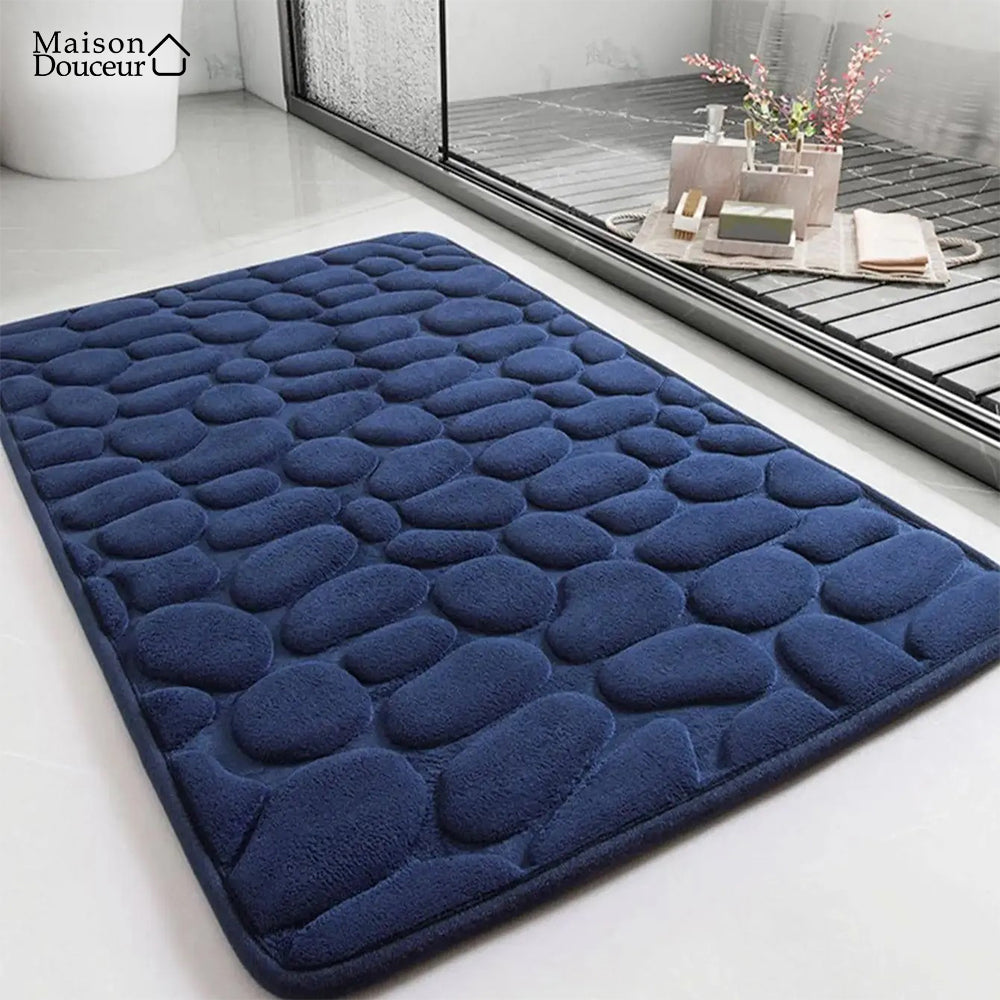 Soft pebble-shaped bath mat