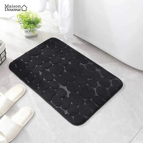 Soft pebble-shaped bath mat