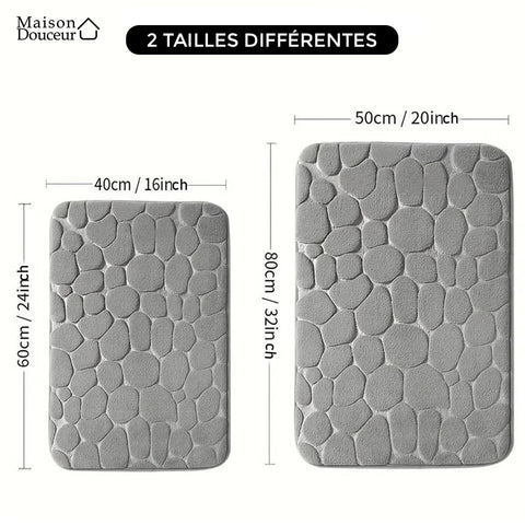 Soft pebble-shaped bath mat